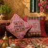 Hand-Embroidered Cushion Cover – Pink Embroidered cushion covers – hand-embroidered – Lamset Ebdaa