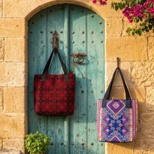 Embroidered women's tote bags – hand-embroidered – Lamset Ebdaa