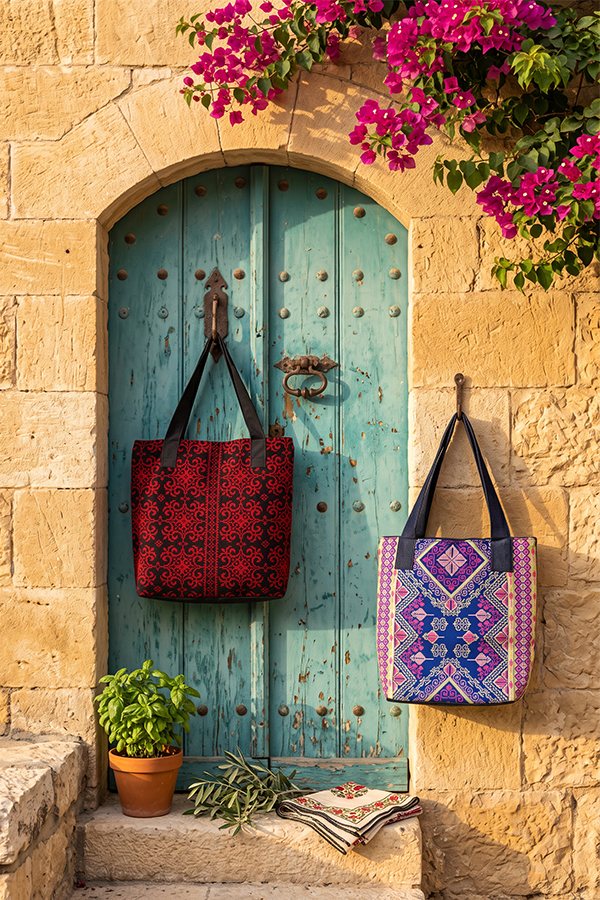 Embroidered women's tote bags Embroidered women's tote bags – hand-embroidered – Lamset Ebdaa